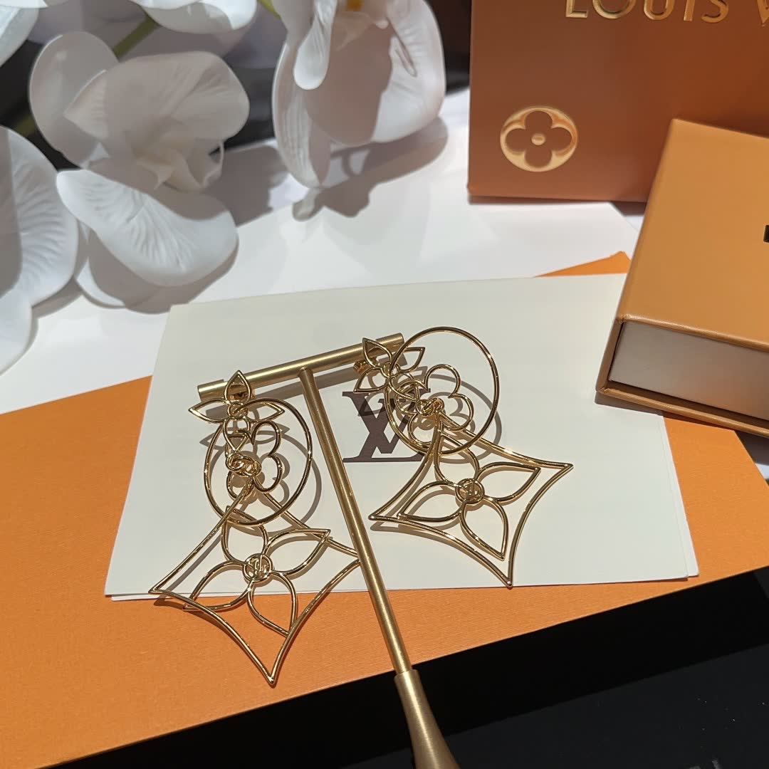 Louis Vuitton Gold Geometric Earrings